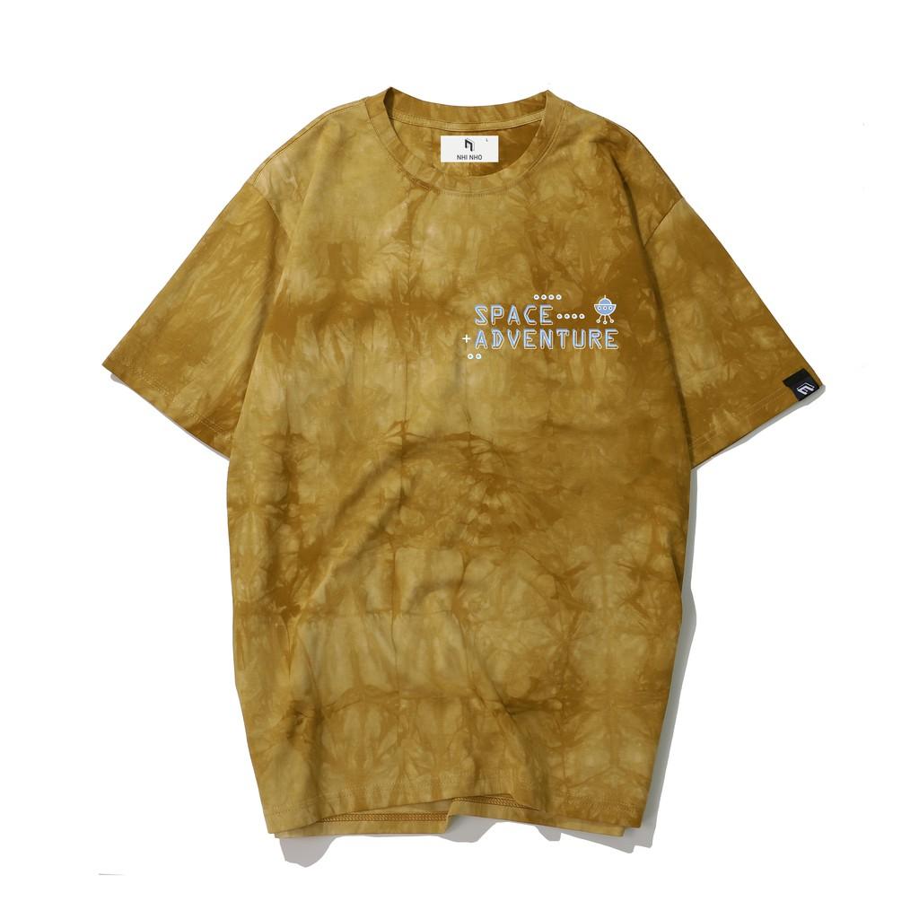 Áo thun unisex loang màu form rộng tay lỡ Adventure