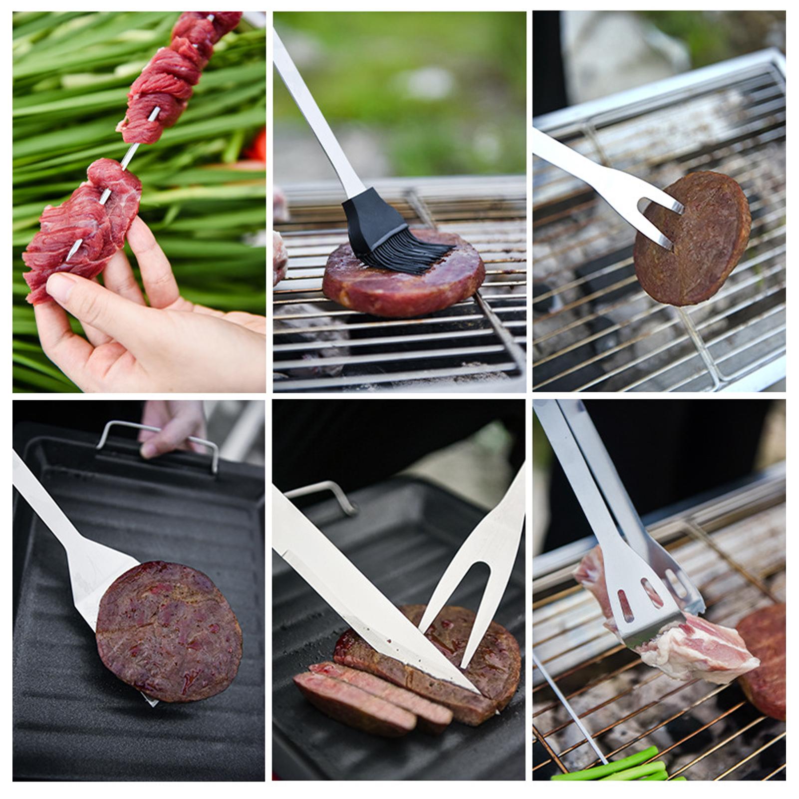 Bộ dụng cụ nướng bằng thép không gỉ có 12 phụ kiện