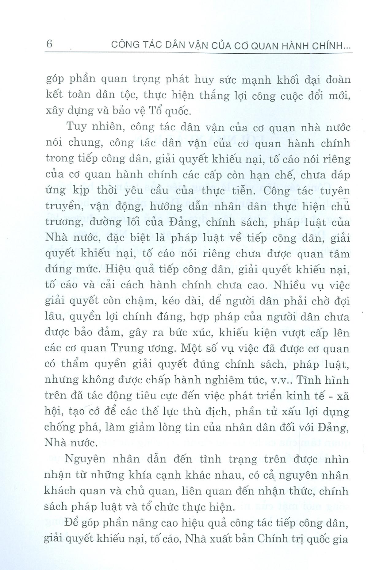 Công Tác Dân Vận Của Cơ Quan Hành Chính Trong Tiếp Công Dân Giải Quyết Khiếu Nại, Tố Cáo