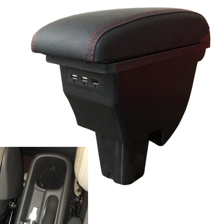 Hộp tỳ tay ô tô, xe hơi dạng khối cao cấp dùng cho xe Kia Morning 2019-2020 tích hợp 3 cổng USB