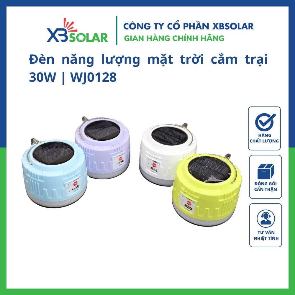 Đèn năng lượng mặt trời cắm trại 30W WJ0128, đèn camping năng lượng mặt trời