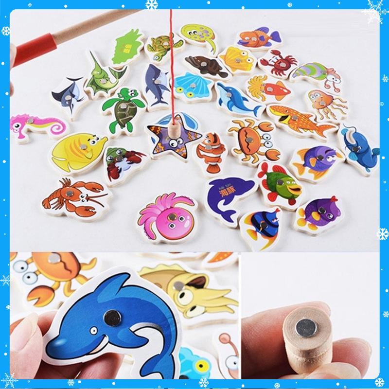 Bộ câu cá bằng gỗ 32 sinh vật biển - Hàng Chất Lượng