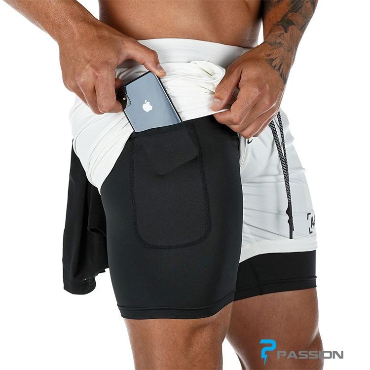 Quần short tập gym nam 2 lớp ASRV Z200