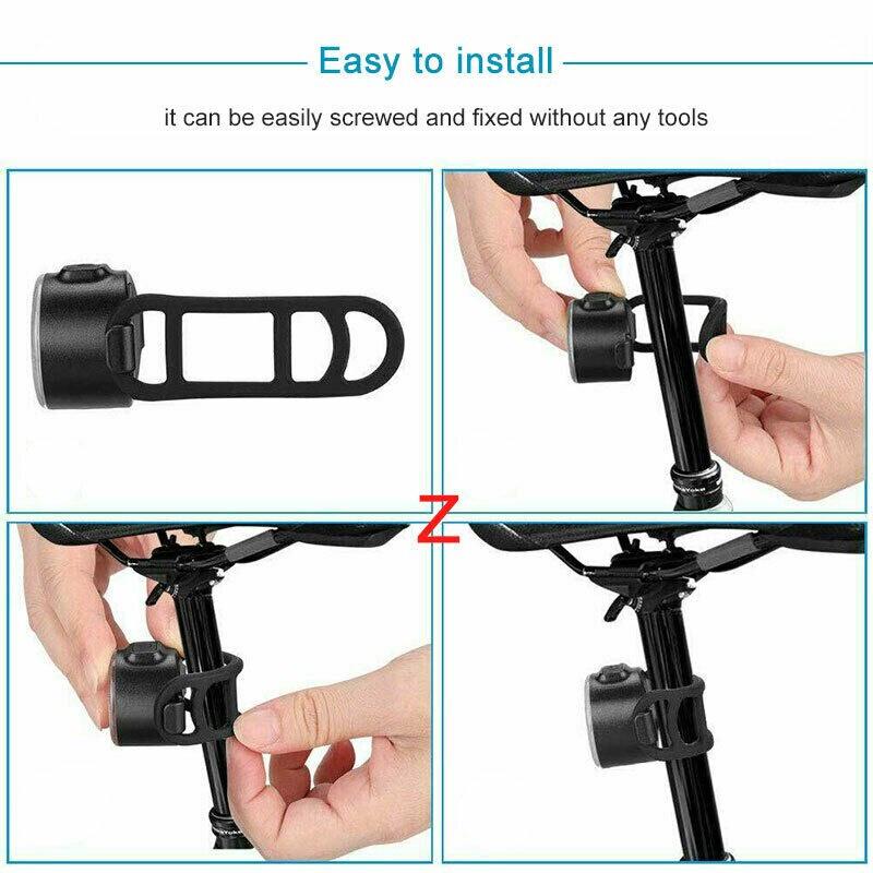 2pcs Mini LED Bicycle Headlamp and Tail Light USB Rechargeable Motorcycle Bike Light Waterproof Safety Warning Cycling Lights