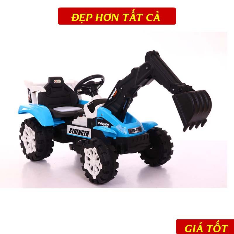 Xe Máy Xúc Điện Đồ Chơi Trẻ Em Cho Bé Từ 2 Tuổi Tự Lái Đầy Đủ Chức Năng Điều Chỉnh Gầu Múc, Đèn, Nhạc