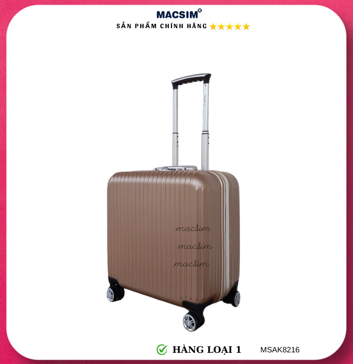 Vali cao cấp Macsim Aksen hàng loại 1 MSAK8216 cỡ 17 inch màu gold