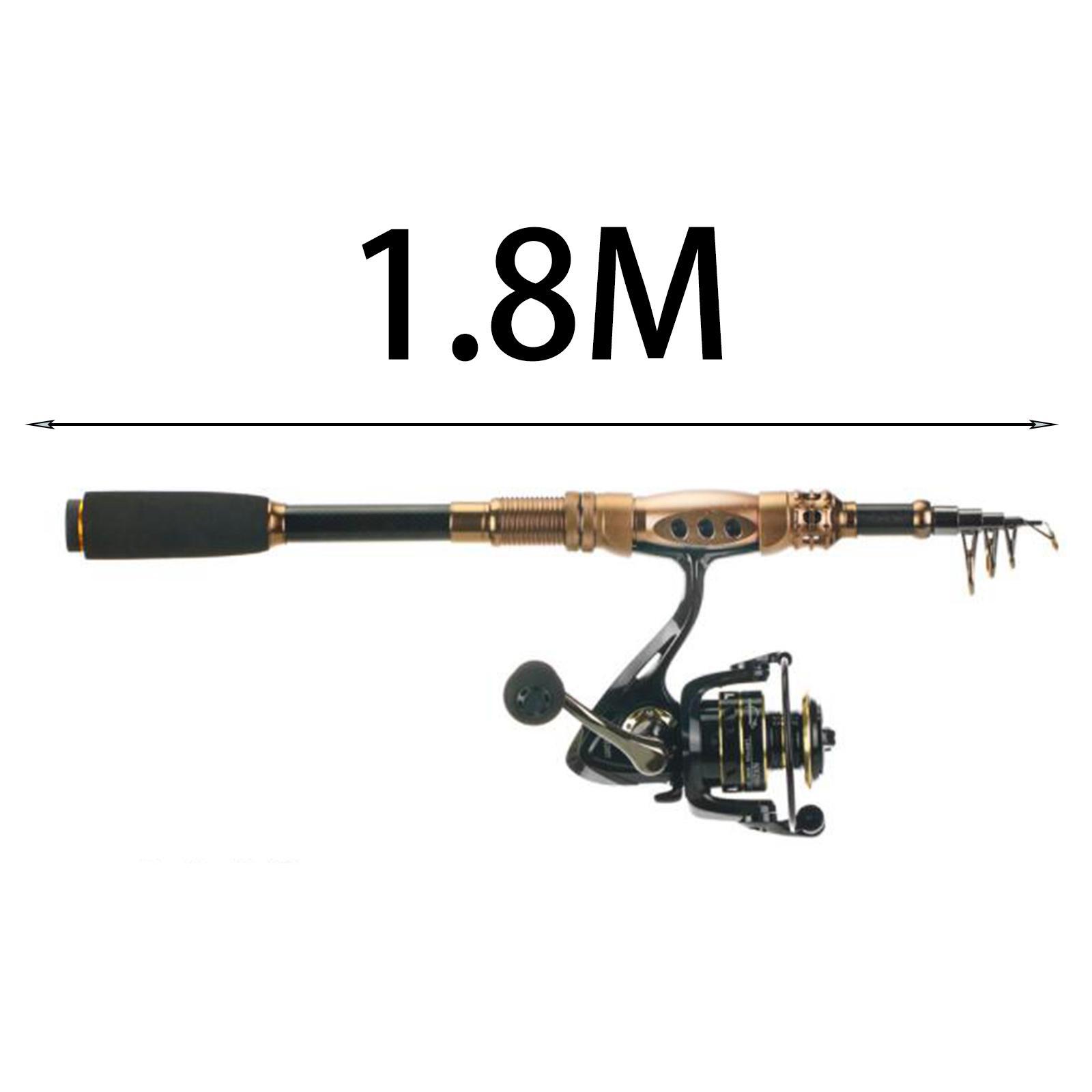 Fishing Rod Reel Combo Travel Kit Telescopic Pole Line Lure Hook