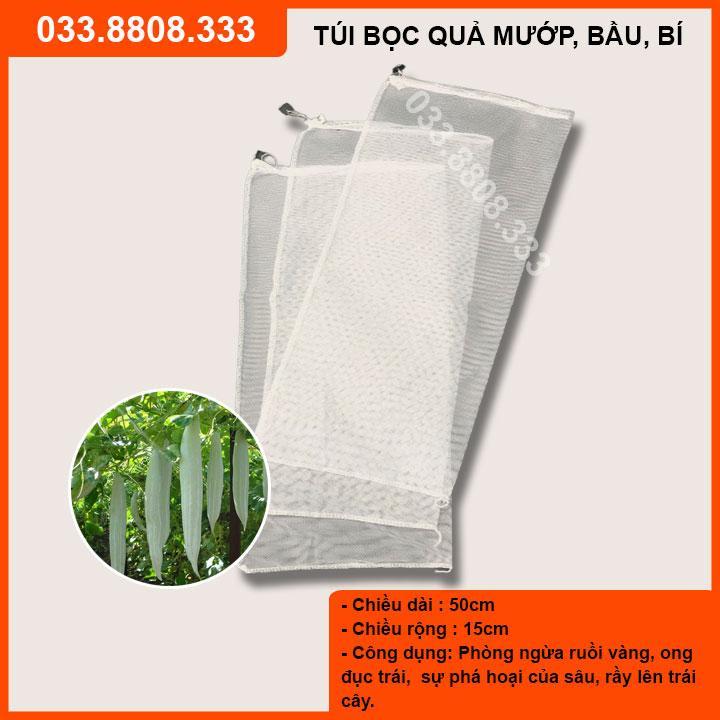 100 Túi Bọc Mướp, Bầu, Bí, Dưa Leo Size 15x50 Hàng Đẹp