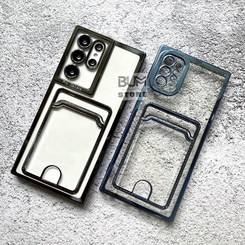 Ốp Lưng Cho Samsung S23 Ultra / S23 PLus / S22 Ultra / Note 20 Ultra / Note 20 / Note 10 Plus Trong Suốt Có Ngăn Giữ Thẻ