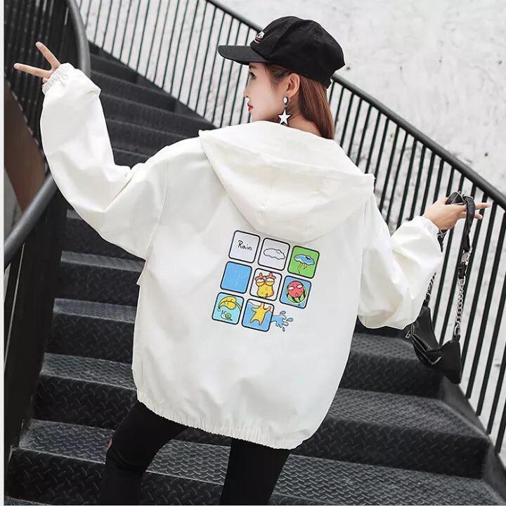 Hình ảnh Áo khoác dù Chống Nắng dành cho nam nữ có mũ, jacket form rộng có 3 màu unisex ulzzang