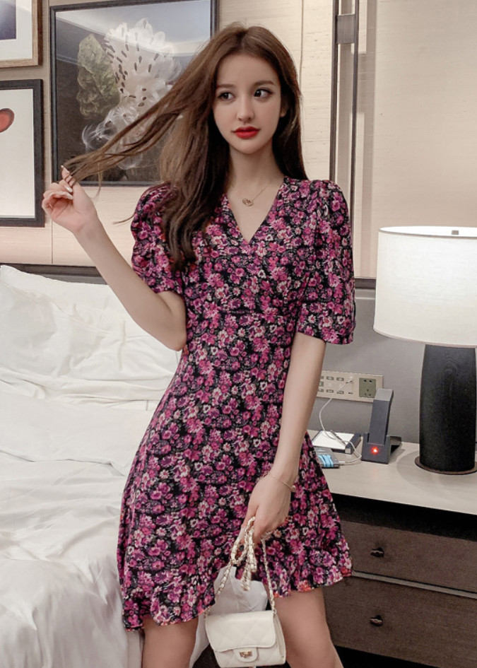 Đầm Hoa Dễ Thương Phong Cách Retro DN077 MayHomes, Thời Trang, Dịu Dàng