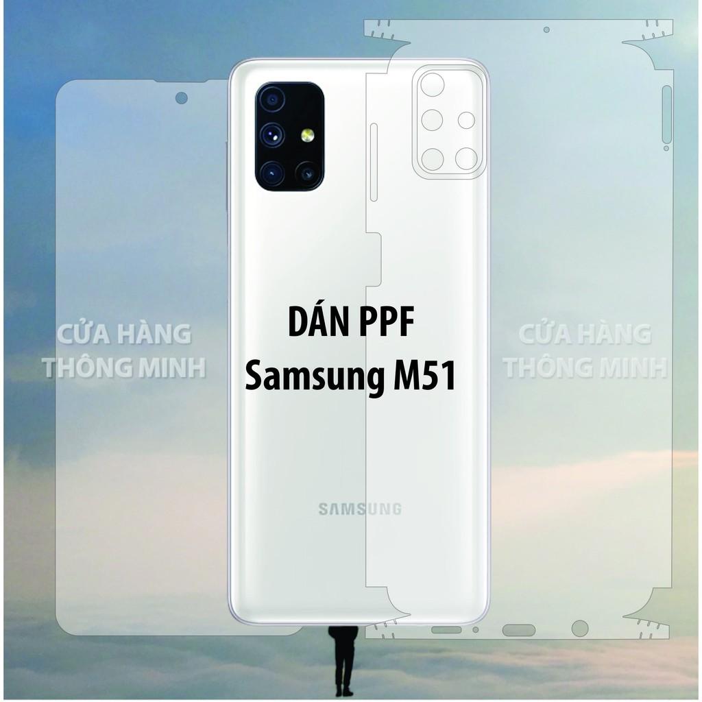 Dán PPF mặt trước, mặt sau, màn hình, mặt lưng dành cho Samsung M51 Full viền