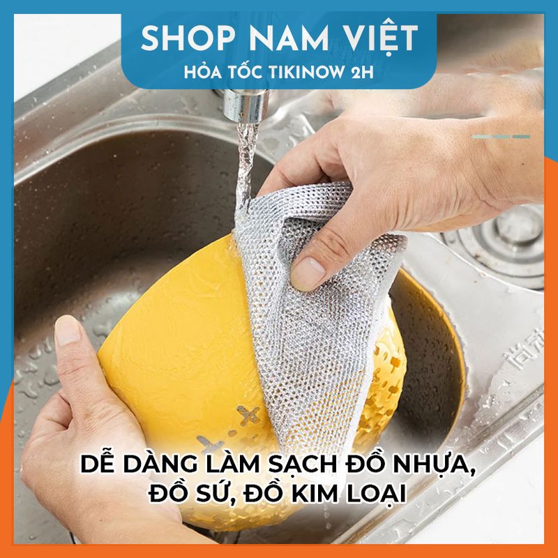 Khăn Lưới Cước Thép Vệ Sinh Chén Dĩa Xoong Chảo Đa Năng