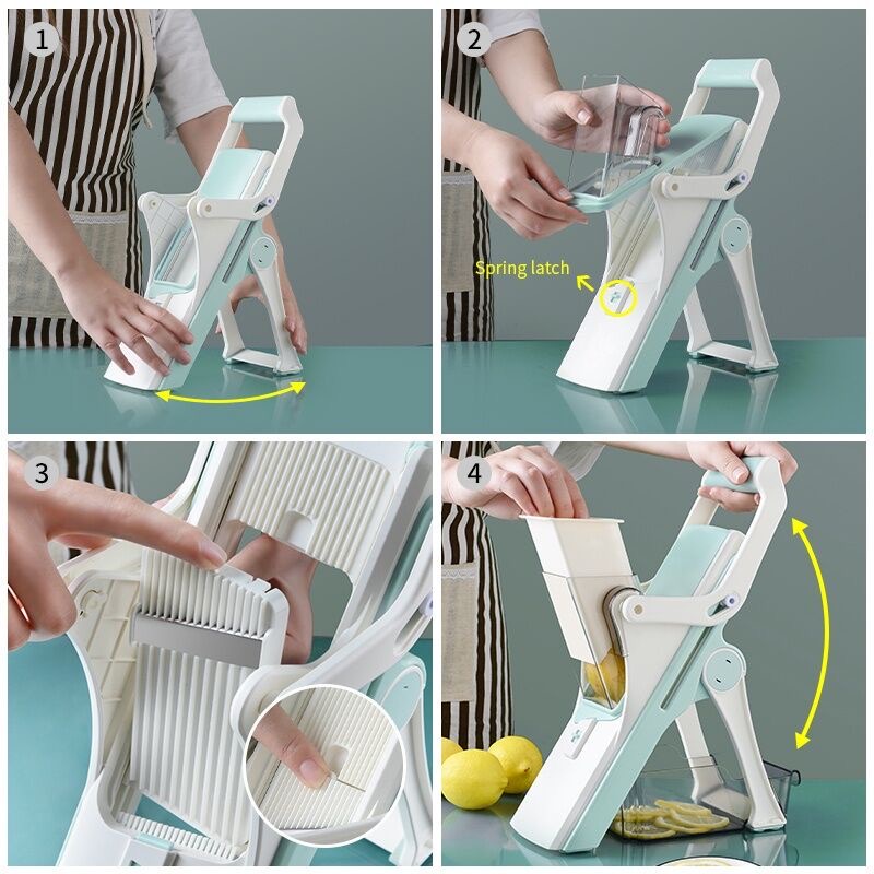Máy Thái Rau Củ Quả 4 lưỡi dao đơn, đa năng, sắc bén, tiện lợi, an toàn
