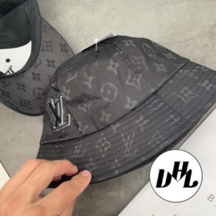 Combo Nón Gấm Full Đen Thời Trang Cá Tính Thêu LV Phong Cách Nam nữ