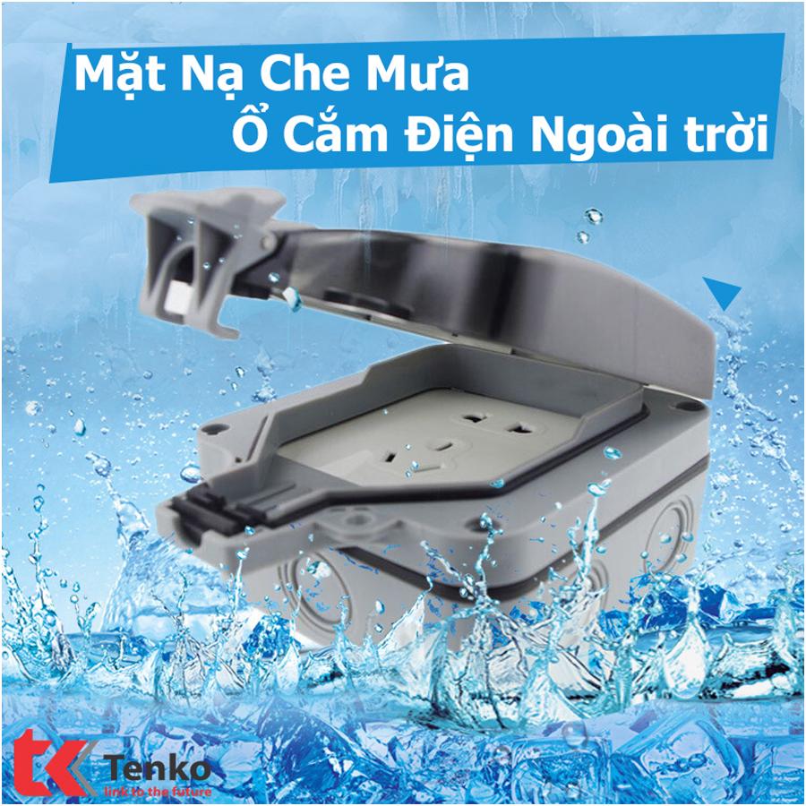 Mặt Chống nước ổ cắm điện, Công Tắc Điện vuông ngoài trời Cao Cấp Tenko TK-IP66