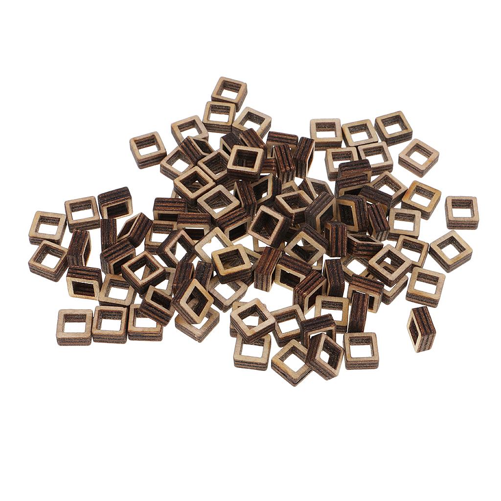 Unfinished Wood Hollow Square Wooden Pieces for Woodcraft Model Making Craft DIY Christmas Wooden Ornament