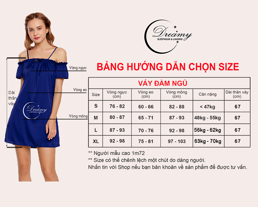 Dreamy- VS24 Váy ngủ lụa cao cấp, váy ngủ nữ 2 dây váy dáng suông trễ vai họa tiết trơn trẻ trung