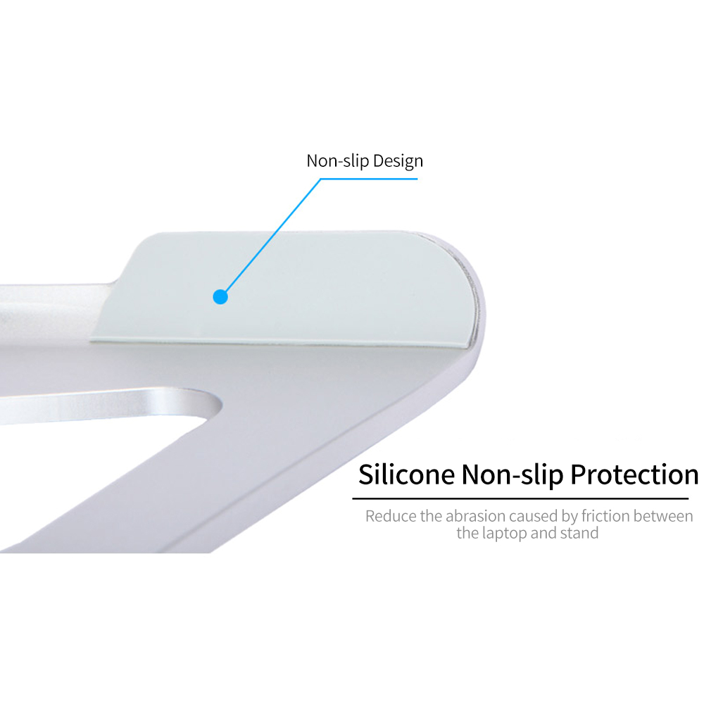Chân Đế Hợp Kim Nhôm Giá Đỡ Silicone Làm Mát Chống Trượt Cho Máy Tính Xách Tay Máy Tính Để Bàn, , Màu Bạc