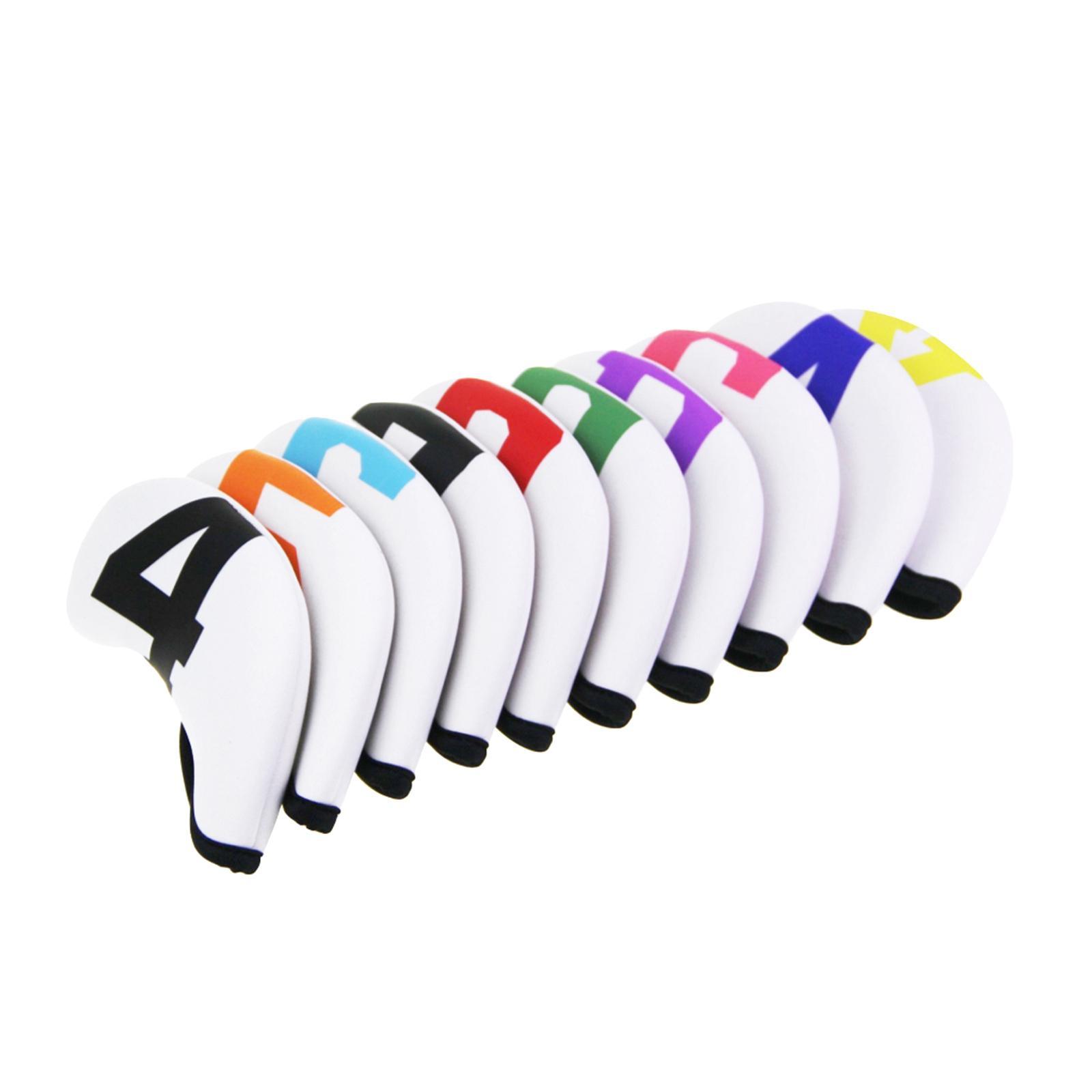 10Pcs Golf Iron Headcover Golf Club Head Cover 4-9,P,A,S,
