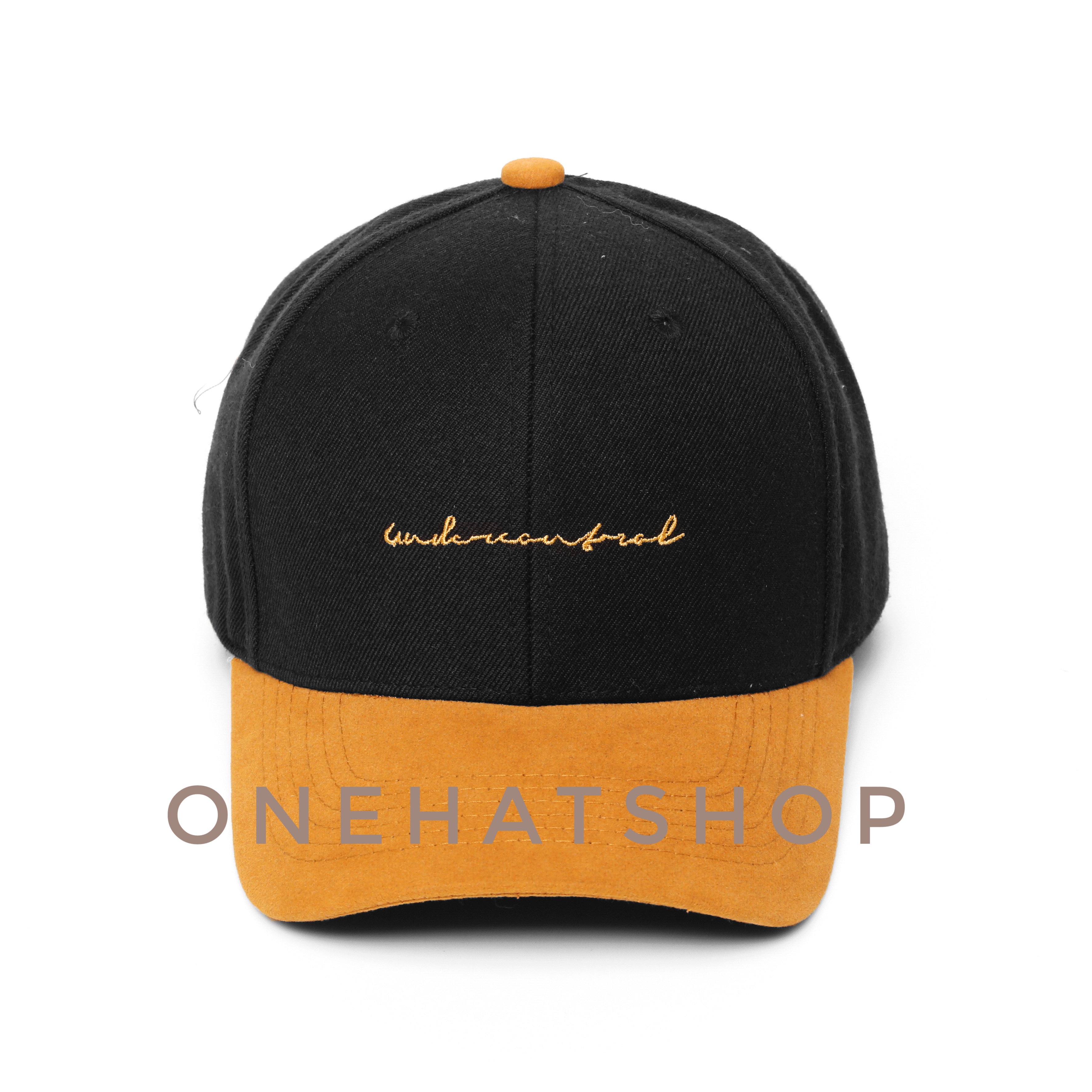 Nón kết đẹp logo Under vành cong màu vàng quai cài nút chất xịn Brand One Hat