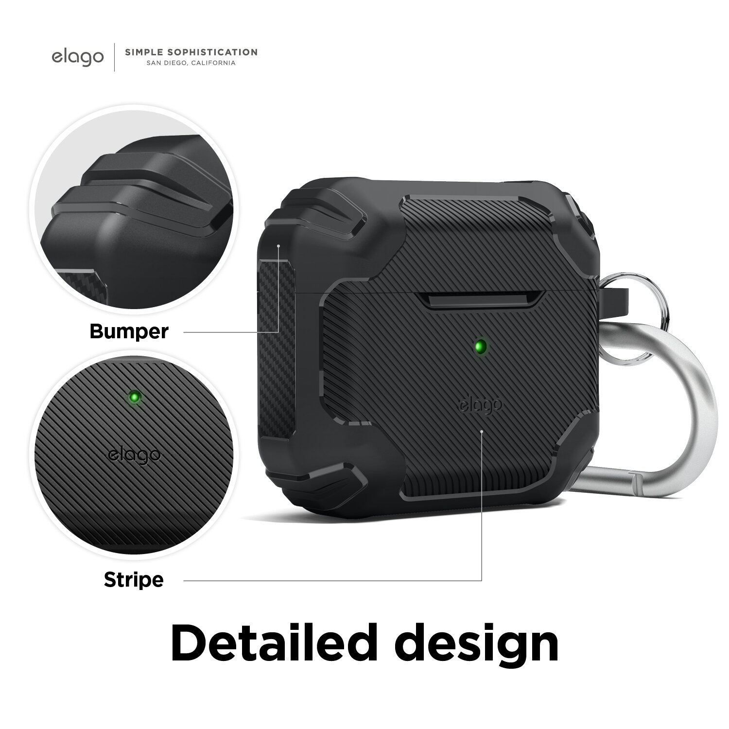 Ốp Elago Solid Armor cho Airpods 3 hàng chính hãng