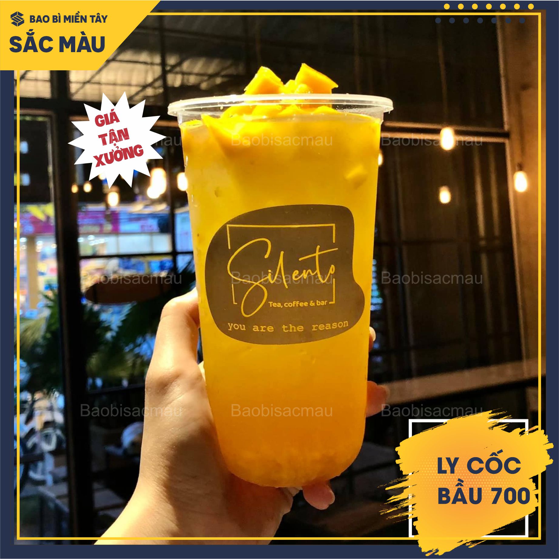 Sỉ 50 cốc nhựa/ ly nhựa đáy bầu 700ml kèm nắp