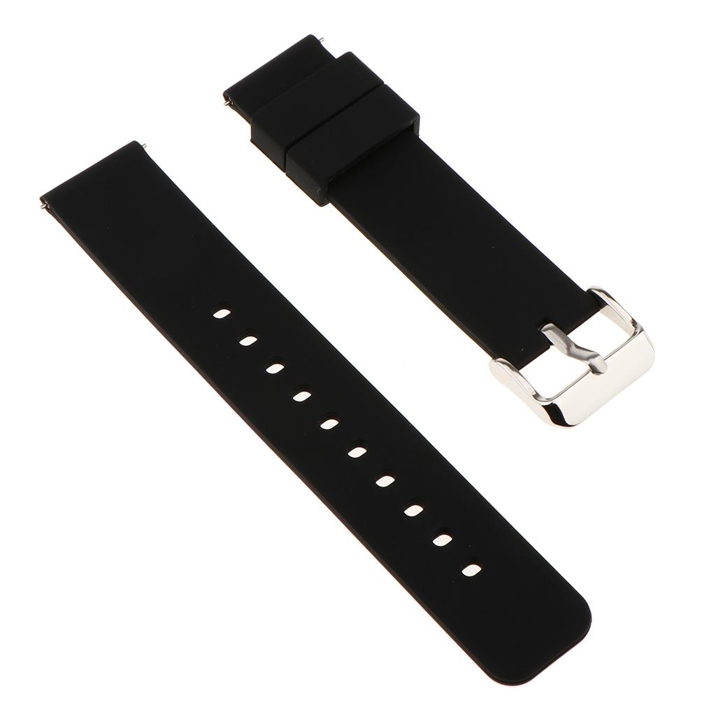 20mm Replacement Silicone Rubber Sports Watch Band Bracelet for Smart Watch