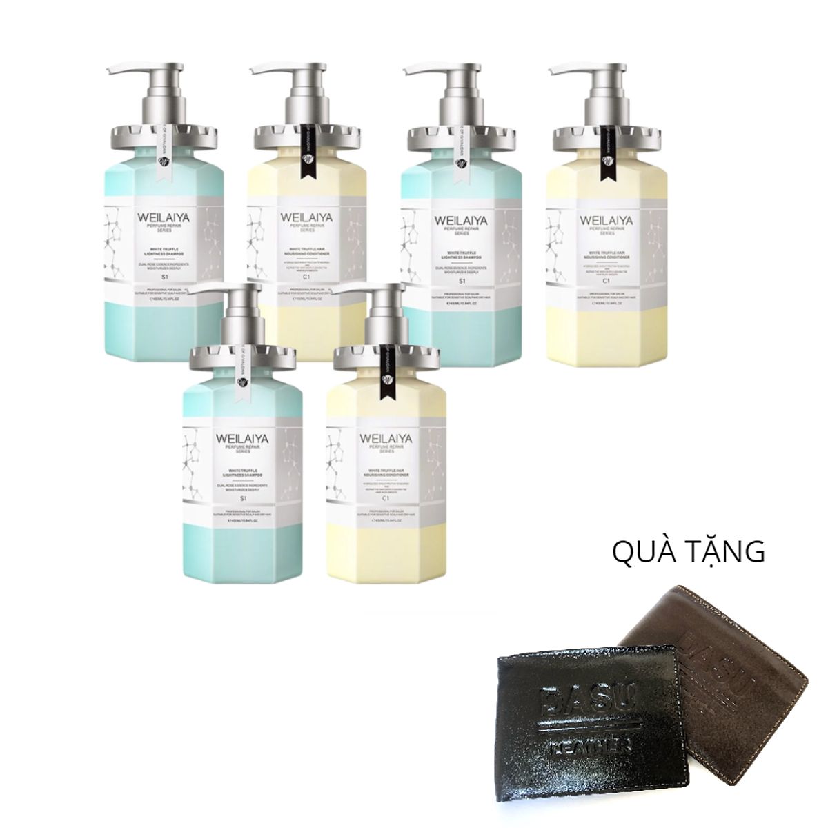 Combo 3 cặp Dầu gội xả phục hồi đa tầng nấm Truffle Weilaiya hương nước hoa - chăm sóc tóc và da đầu