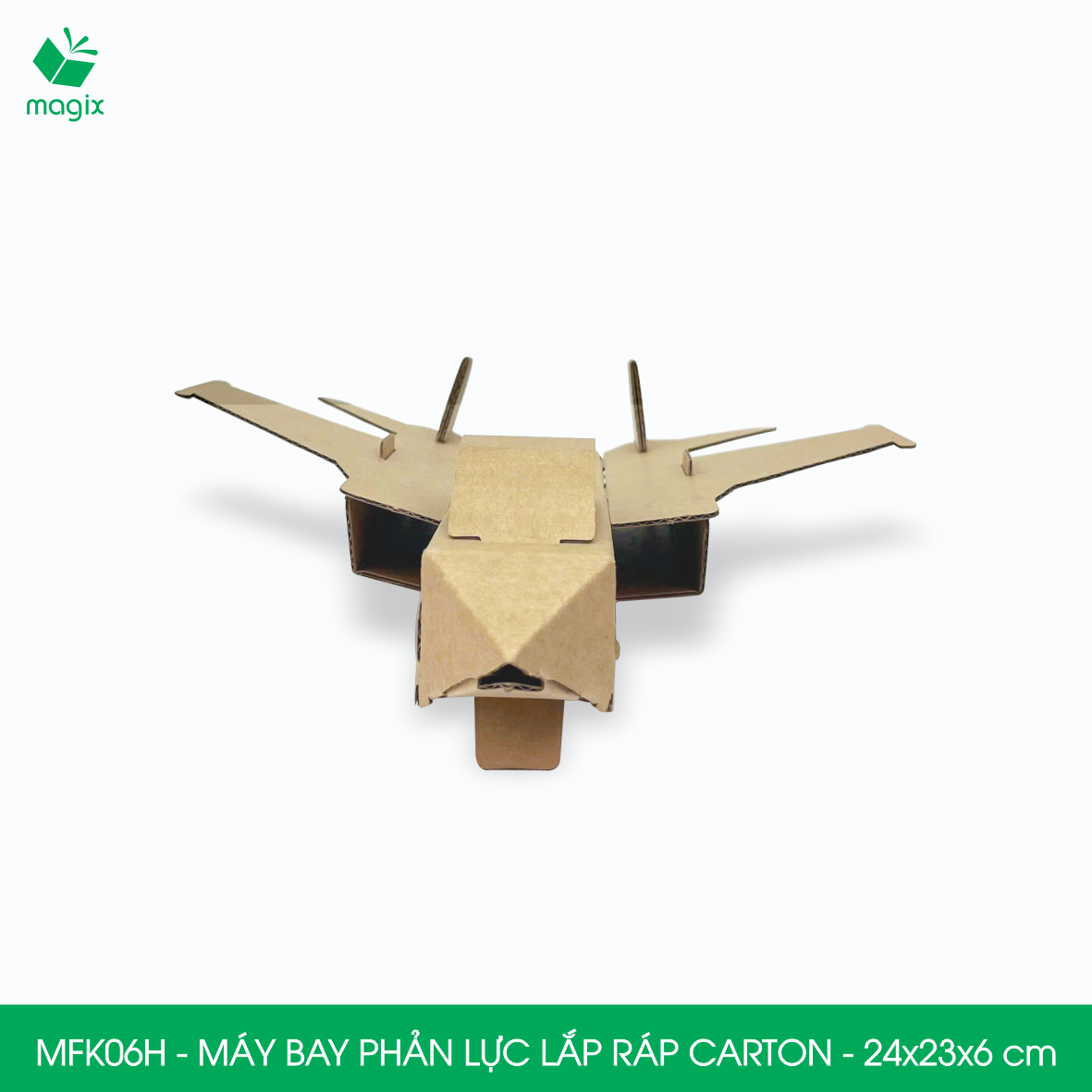 MFK06H - Máy bay phản lực carton - 24x23x6 cm - Đồ chơi lắp ráp mô hình từ bìa carton cứng cao cấp