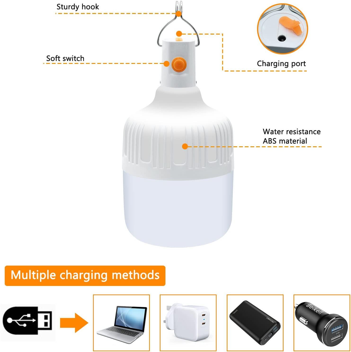 Sáng cắm trại hai mảnh, đèn cầm tay, với pin dự bị nạp lại USB.. đèn 500, lều cắm trại, sân thượng, sân thượng, vườn nướng ngoài vườn