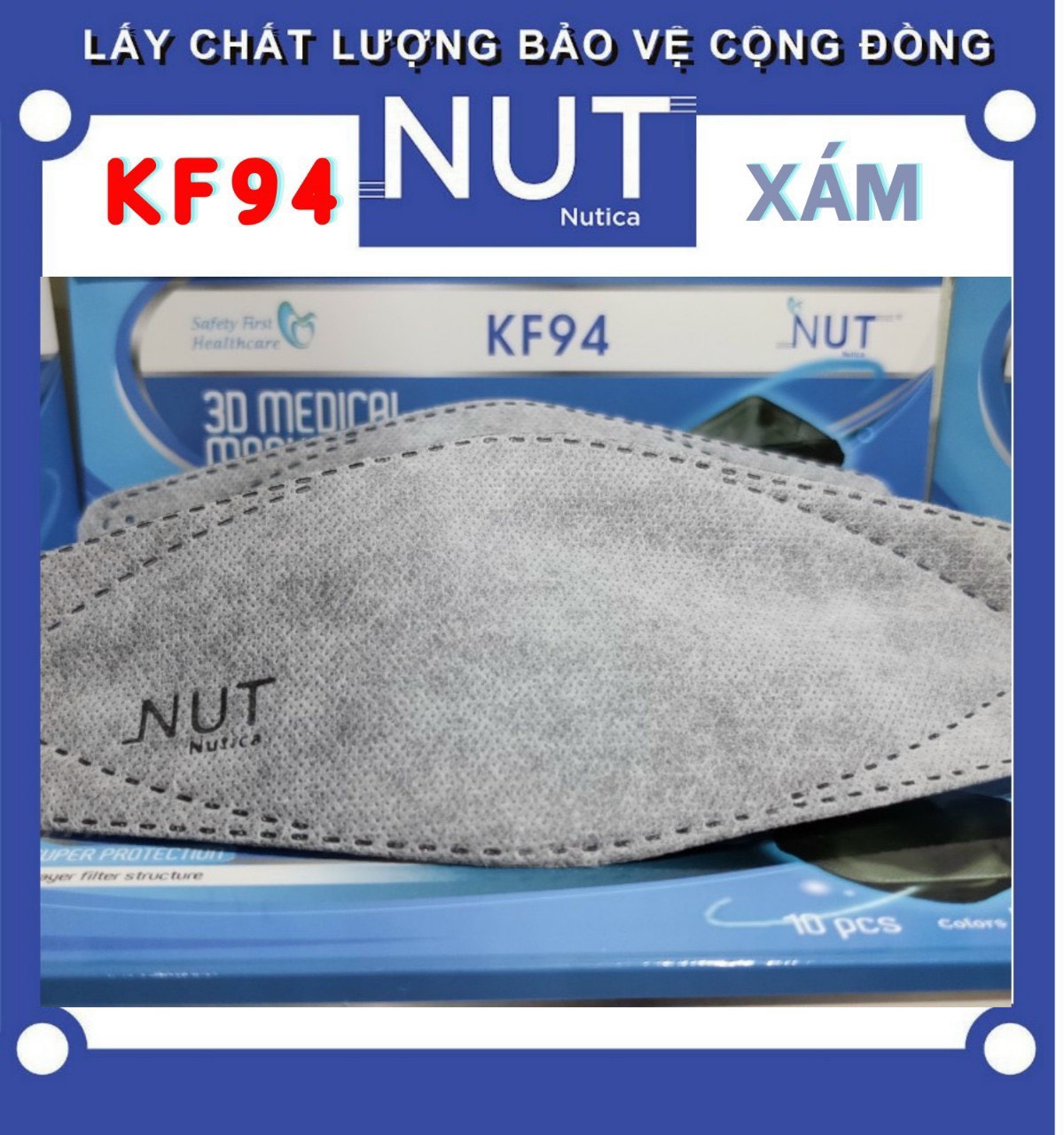 Khẩu Trang KF94 4D Mask Hàn Quốc NUT Hộp 10 cái