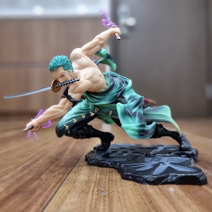 Mô Hình One Piece Zoro Tam Kiếm. Đồ Chơi Mô Hình Nhân Vật Zoro Bản Cao Cấp. Có 2 Đầu