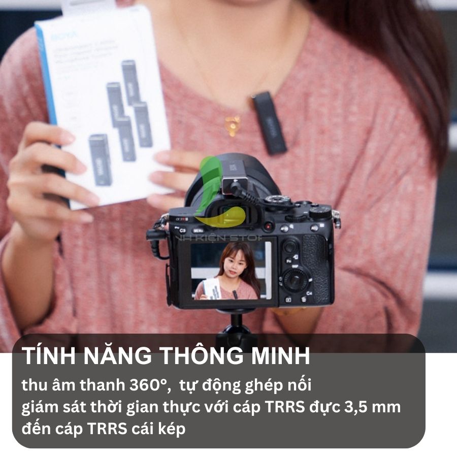 Micro thu âm không dây BOYA BY-W4 - Micro ghi âm với 4 bộ phát tín hiệu cho máy quay phim DSLR, điện thoại, máy tính - Hàng nhập khẩu