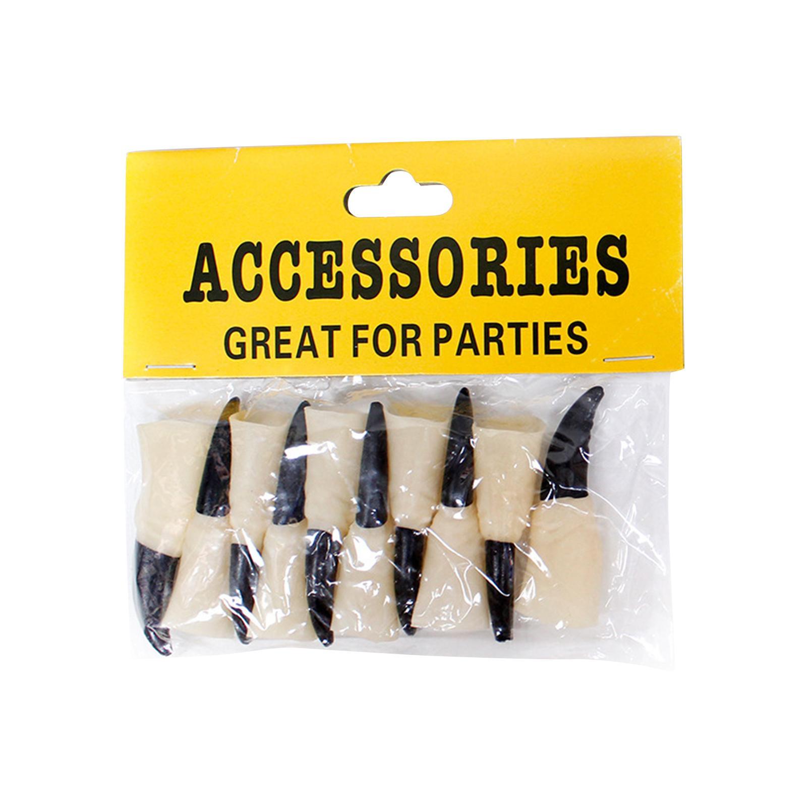 10PCS Fake , Scary Witch Fingers Zombie Finger Claws Zombie Nail Cover Halloween Costume Cosplay Accessories