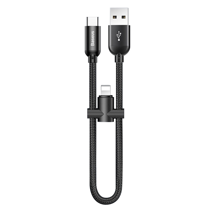 Dây Cáp Baseus 2 in1 Type C Và Lightning (23cm) - Hàng Nhập Khẩu