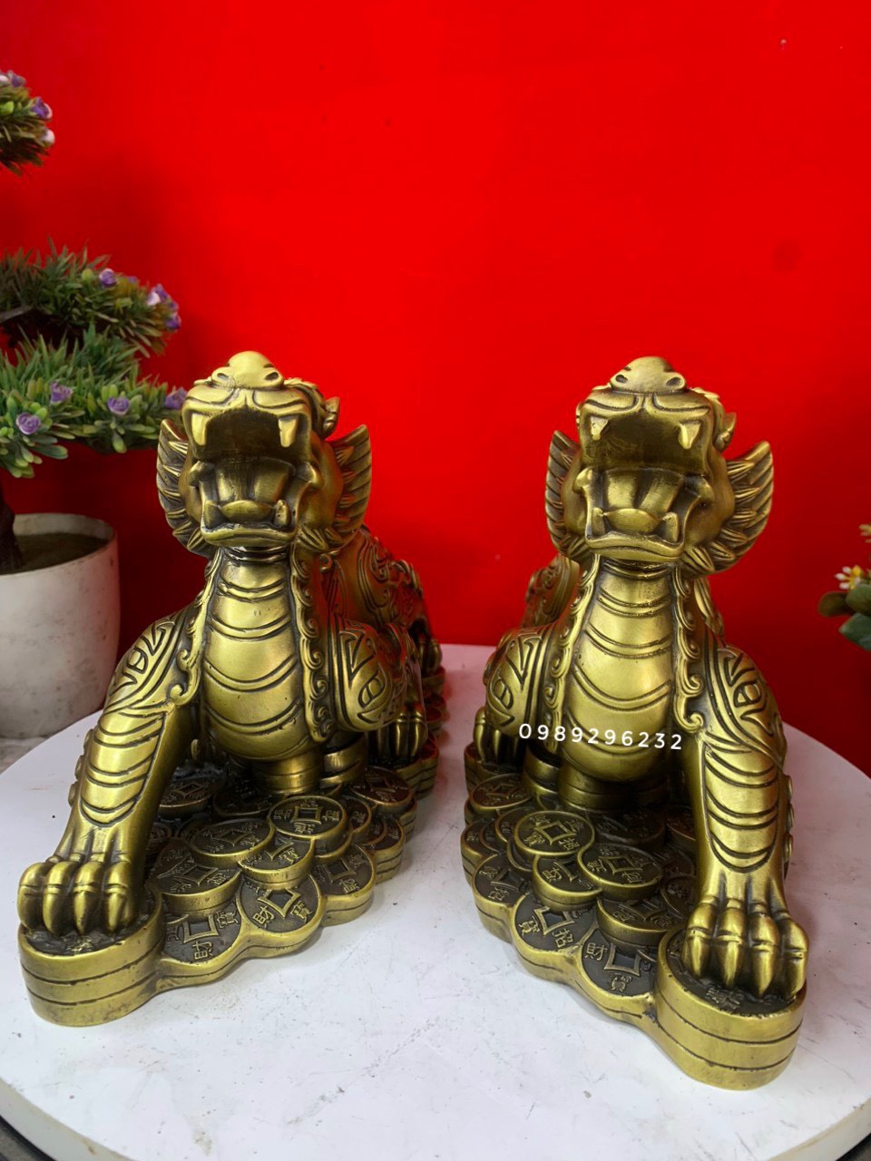 Đôi Tỳ Hưu phong thuỷ đẹp bằng đồng