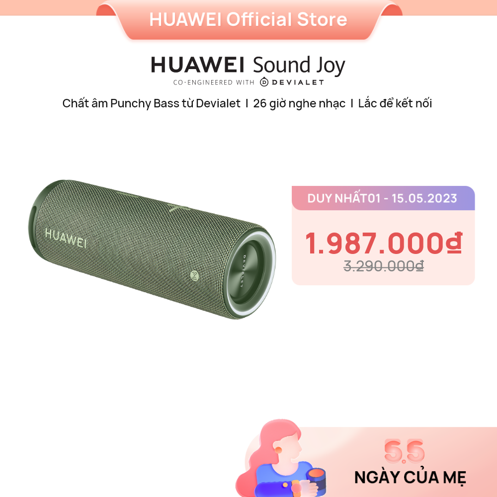 Loa di động HUAWEI Sound Joy | Chất âm Punchy Bass từ Devialet | 26 giờ nghe nhạc | Lắc để kết nối |  Hàng Chính Hãng