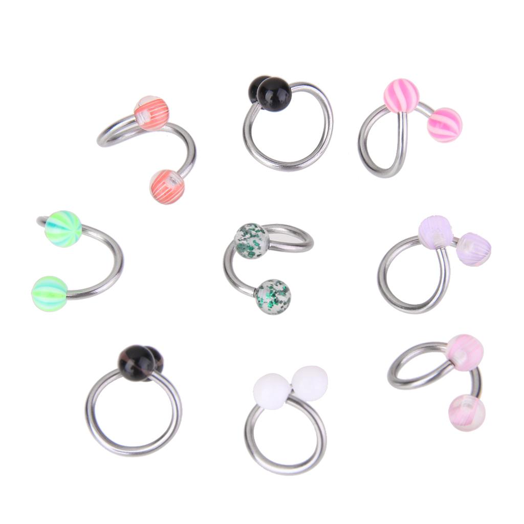 20x Stainless Steel Twisted Nose Lip Stud Earring Bar Piercing Jewelry