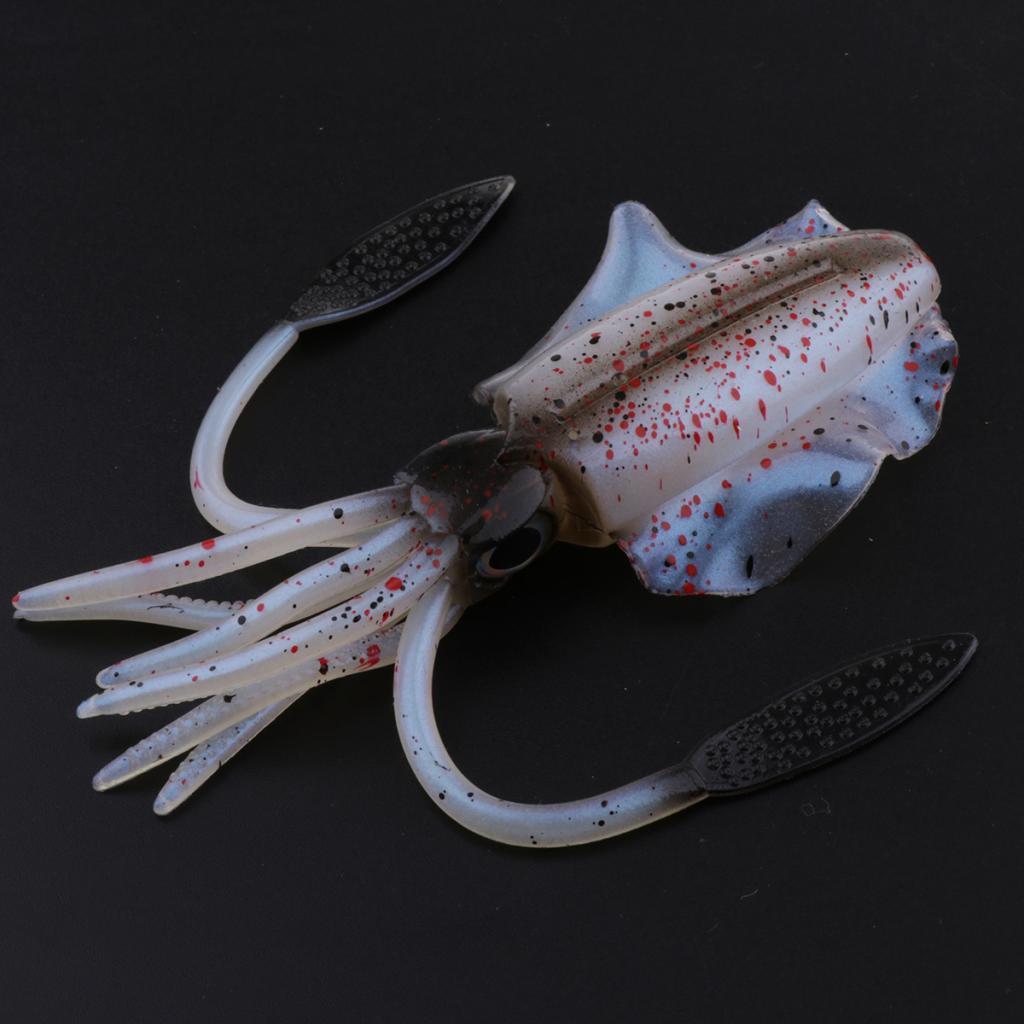 2x 1 Pc Realistic Living Saltwater Soft Plastic Squid Skirt Bait