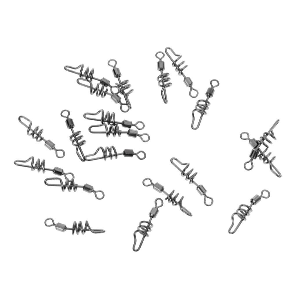 Fishing Swivels Ball Bearing Swivel with Coastlock Snap Strong Welded Ring Fishing Swivels Assortment for Saltwater Silver Coated