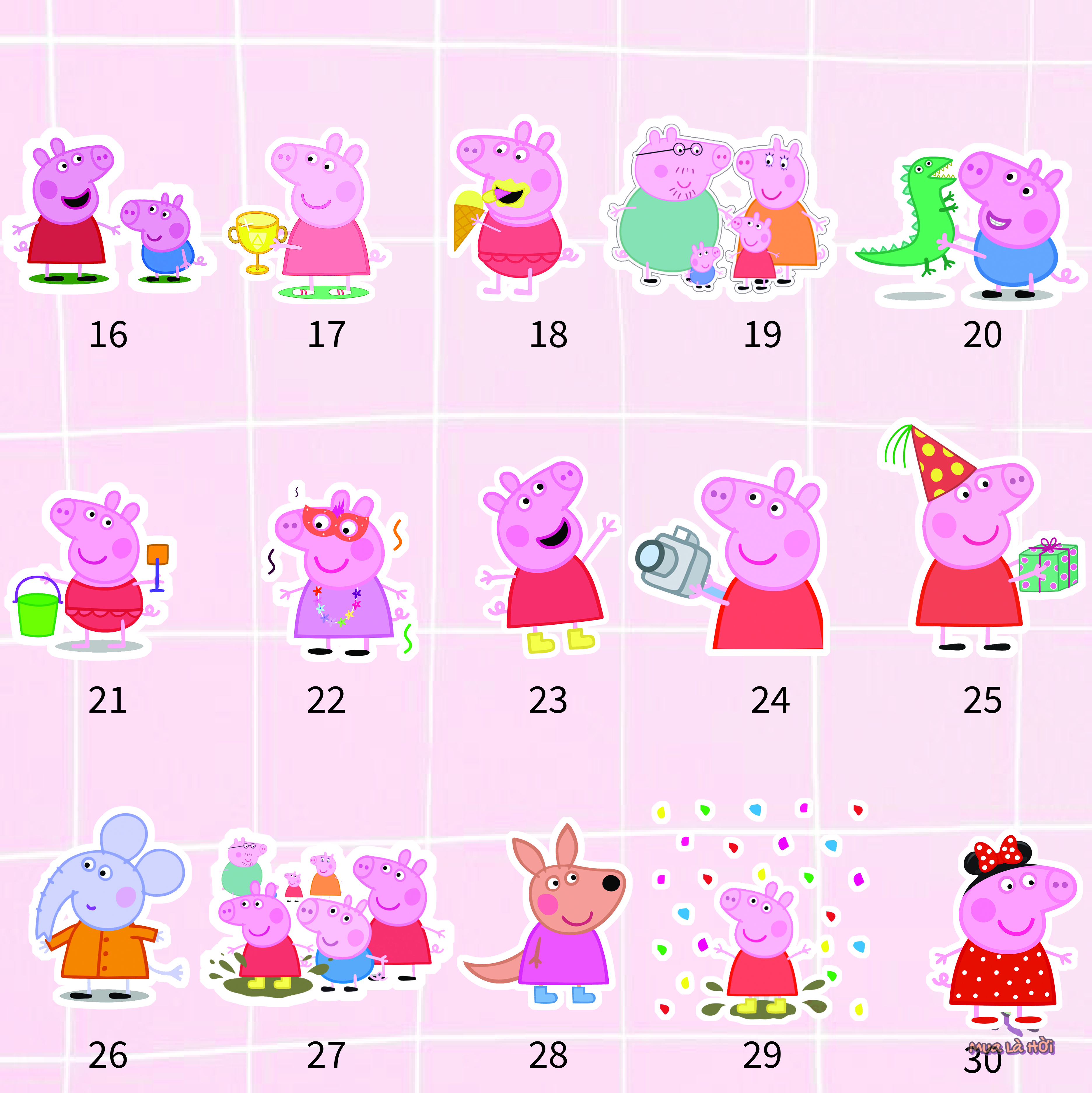 Miếng dán Stickers chủ đề Peppa Pig