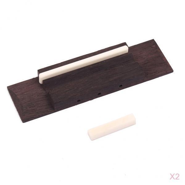 2x Rosewood Bridge Bone Saddle Nut 3 String Box Guitar