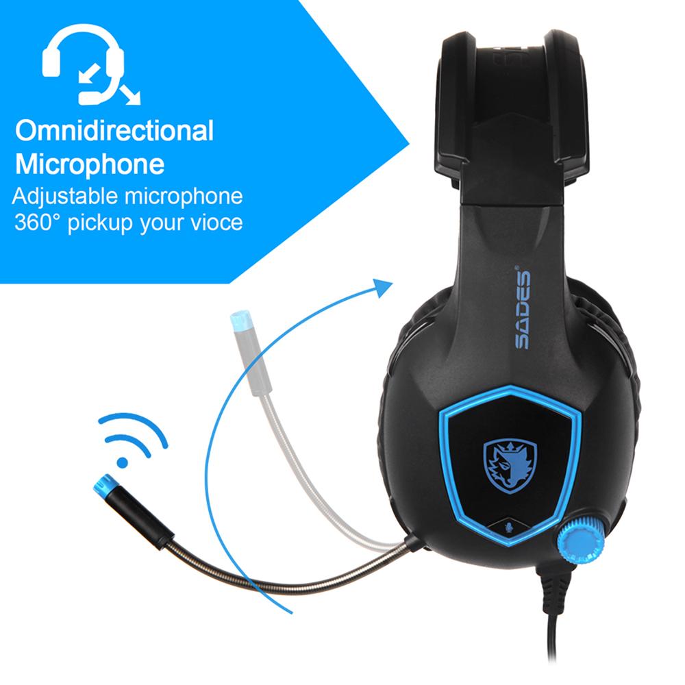 Tai nghe chơi game SADES SA-818 có dây 3.5mm loại bỏ tiếng ồn với Điều khiển âm lượng micrô