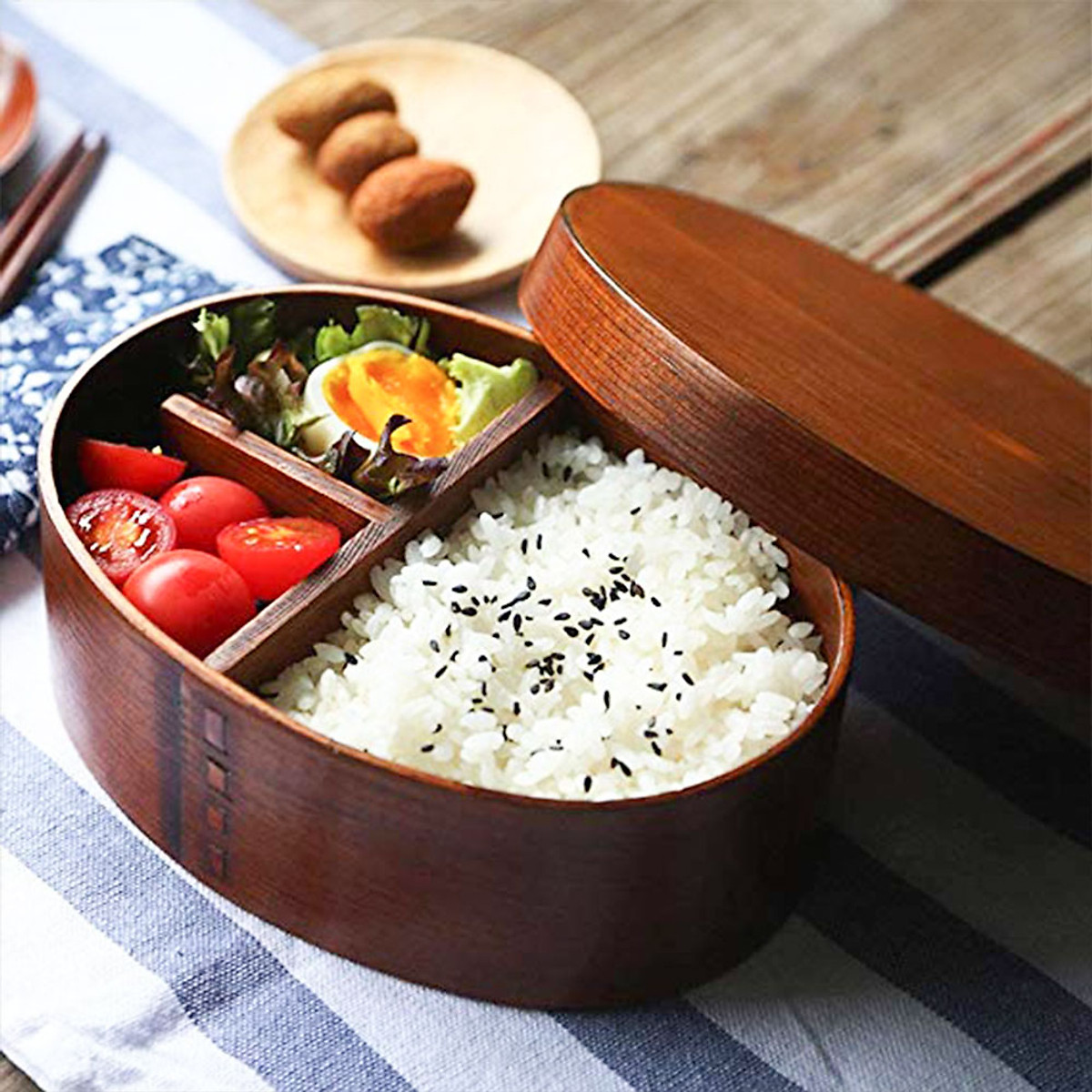 Hộp Cơm Gỗ Bento Phong Cách Nhật Bản - Chế Tác Thủ Công Từ Gỗ Liễu Sam