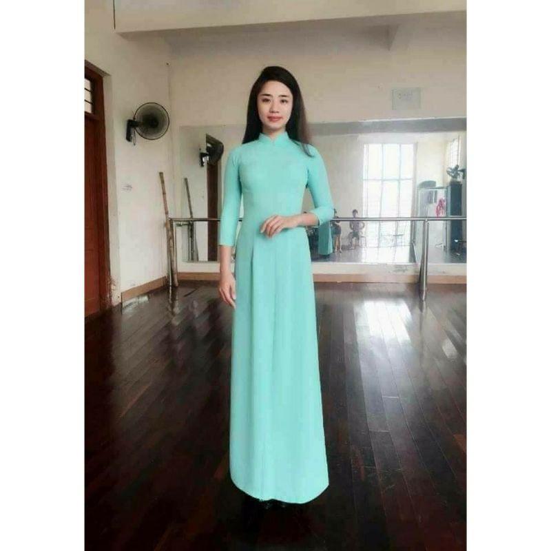 Áo dài may sẵn truyền thống lụa trơn nhiều màu