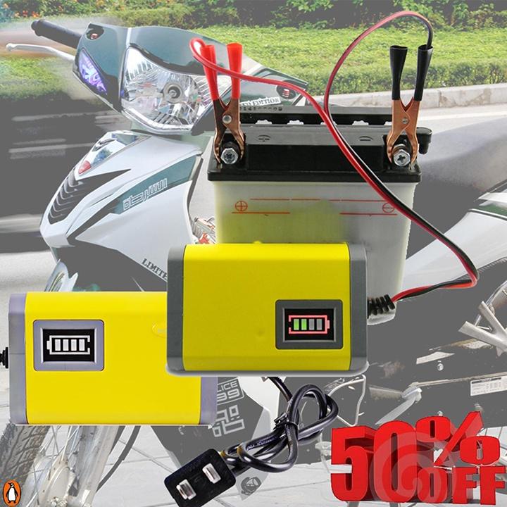 Sạc Bình Ắc Quy Tự Động Cho Xe Máy (12V 2A) Sạc Bình Nhanh Cho Xe Máy, Xe Ô Tô, MBS12839