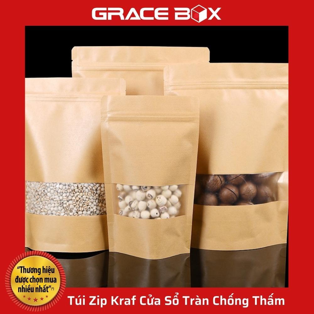 Túi Zip Kraft Thực Phẩm Cửa Sổ Tràn Lề Chống Thấm