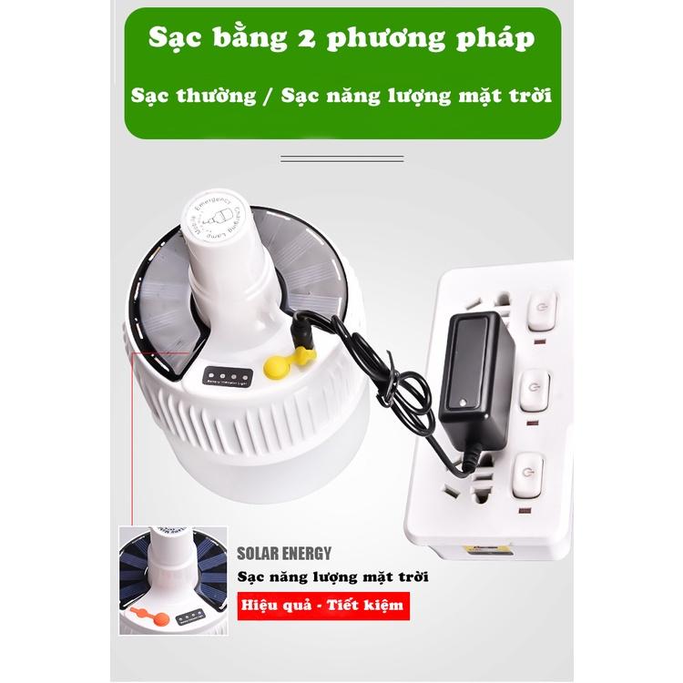 ️ Bóng đèn tích điện️ Đèn led tích điện năng lượng mặt trời 100W siêu sáng, 5 chế độ có điều khiển