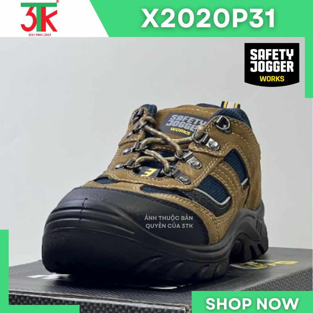 Giày Bảo Hộ Lao Động Safety Jogger X2020P31 S3 Da Cao Cấp chống đinh Chống Trơn Trượt, Chống Va Đập, Chống Tĩnh Điện Sử Dụng trong Công Trình Xây Dựng